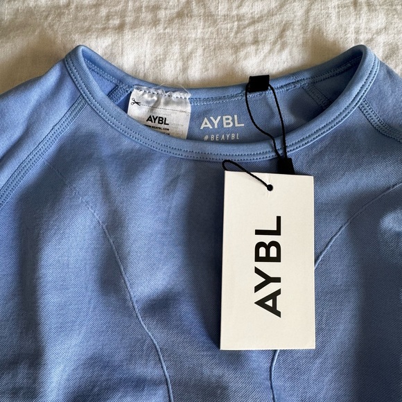 AYBL Balance V2 Seamless Long Sleeve Crop Top-Blue-Size S - Picture 4 of 8